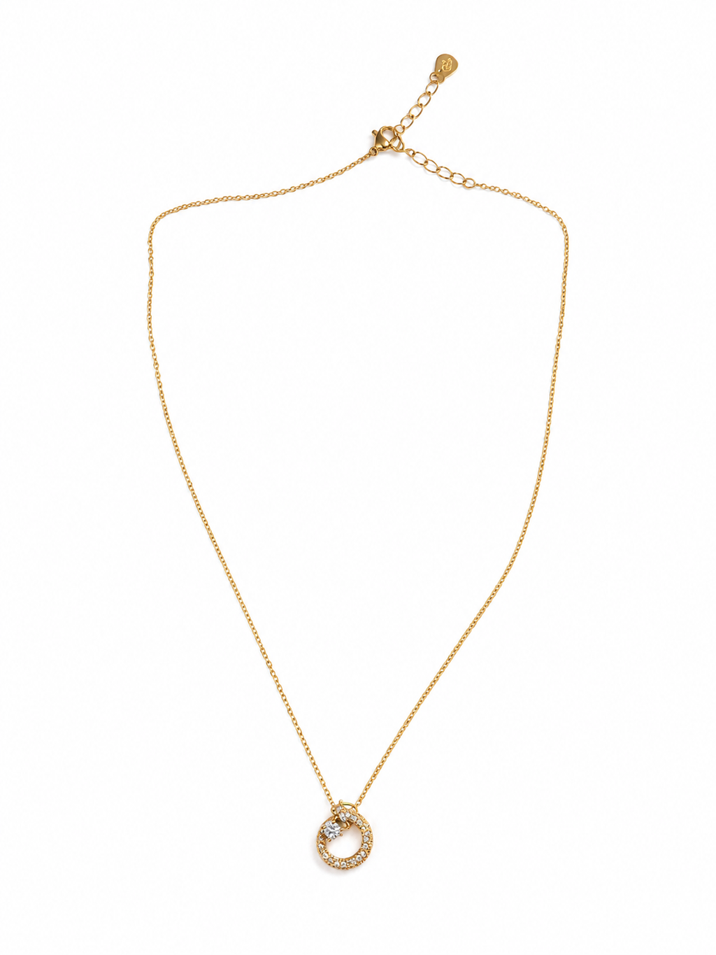 18KT gold-tone necklace crafted with a 316L stainless steel base by Ashaarya