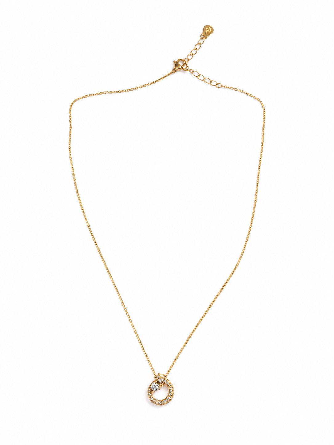 18KT gold-tone necklace crafted with a 316L stainless steel base by Ashaarya