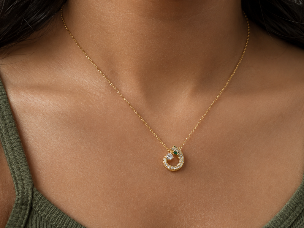 Elegant Emerald Serpent Necklace for everyday styling and special occasions by Ashaarya