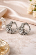 Anti-Tarnish, Ashaarya, Ashaarya Jewels, Ashaarya Jewellery, Silver hoop earrings on a soft fabric background