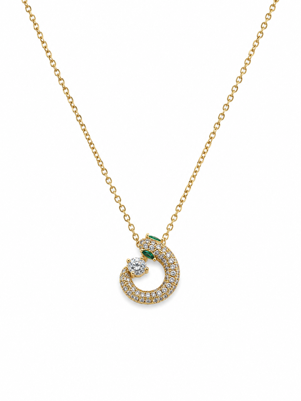 Elegant Emerald Serpent Necklace for everyday styling and special occasions by Ashaarya