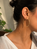 Lightweight gold hoop clip-on earrings in 316L stainless steel with an 18KT gold-tone anti-tarnish finish by Ashaarya.