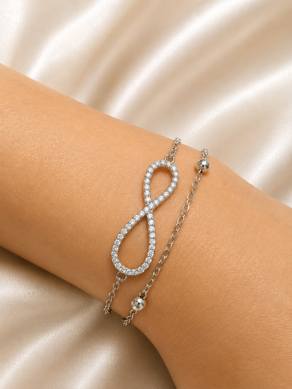 Infinite Journey Bracelet by Ashaarya representing endless possibilities, crafted in anti-tarnish silver with a lightweight comfort-first design.