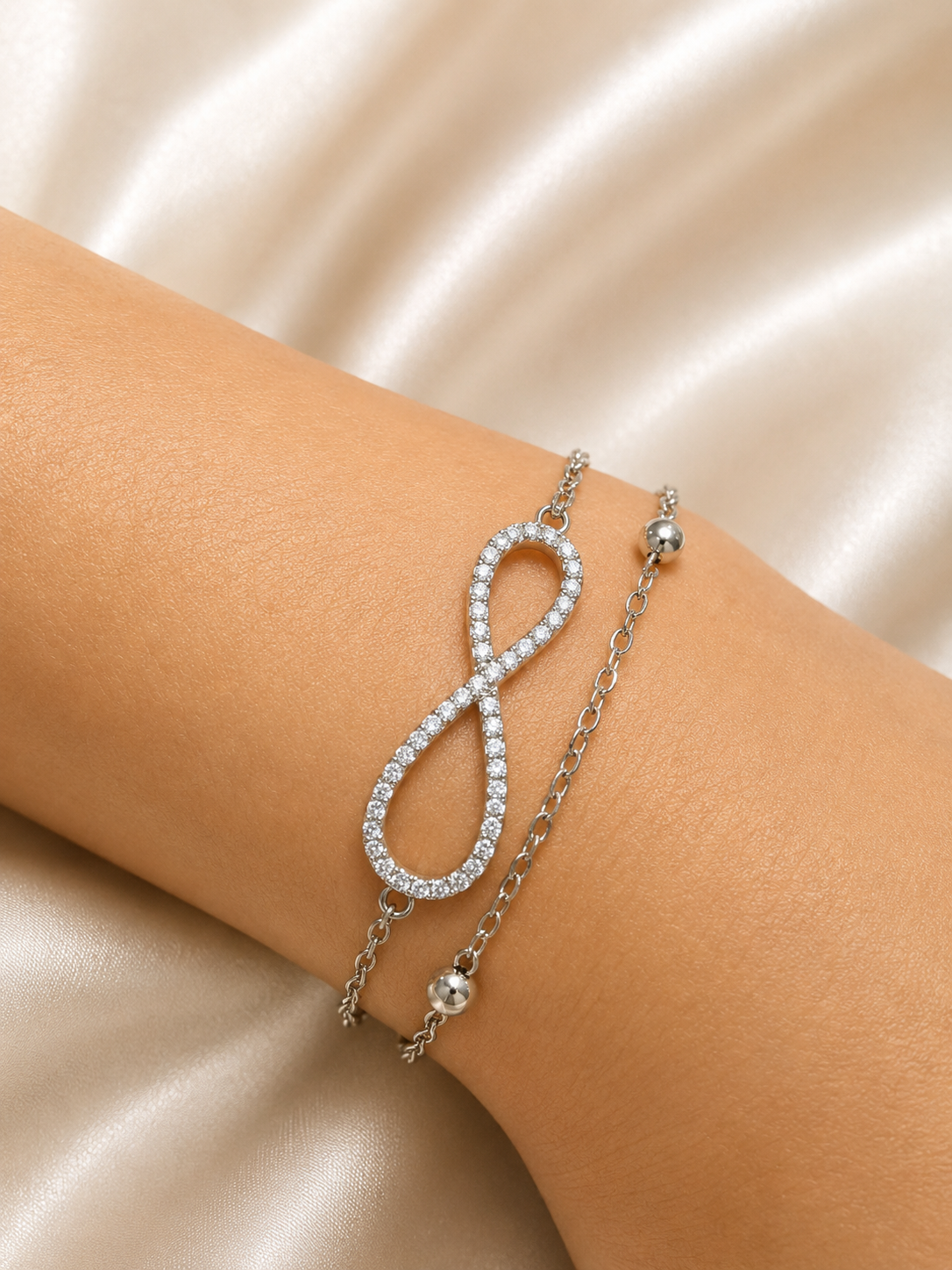 Infinite Journey Bracelet by Ashaarya representing endless possibilities, crafted in anti-tarnish silver with a lightweight comfort-first design.