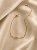 Anti-tarnish gold knot bracelet for women crafted from stainless steel with a minimalist design by Ashaarya.