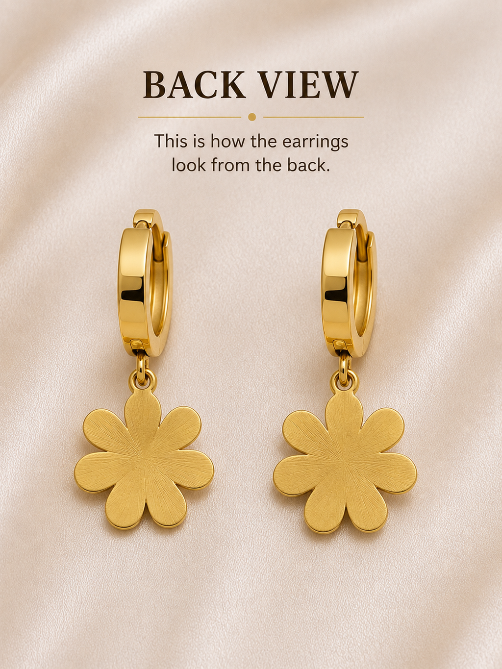 Daisy Bloom Hoop Earrings by Ashaarya close-up view of white flower charm hoop earrings for women