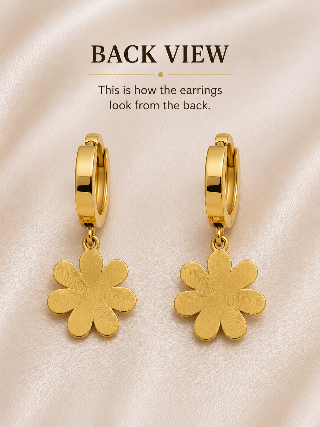 Daisy Bloom Hoop Earrings by Ashaarya close-up view of white flower charm hoop earrings for women