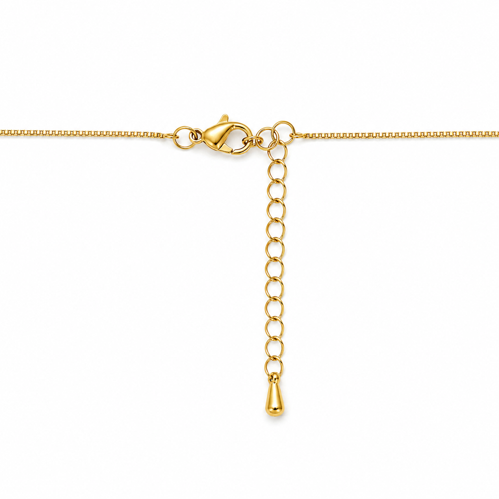 lock detail of the gold,anti tarnish butterfly necklace