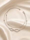 Infinite Journey Bracelet by Ashaarya, anti-tarnish silver infinity bracelet crafted in hypoallergenic 316L stainless steel for everyday comfort.