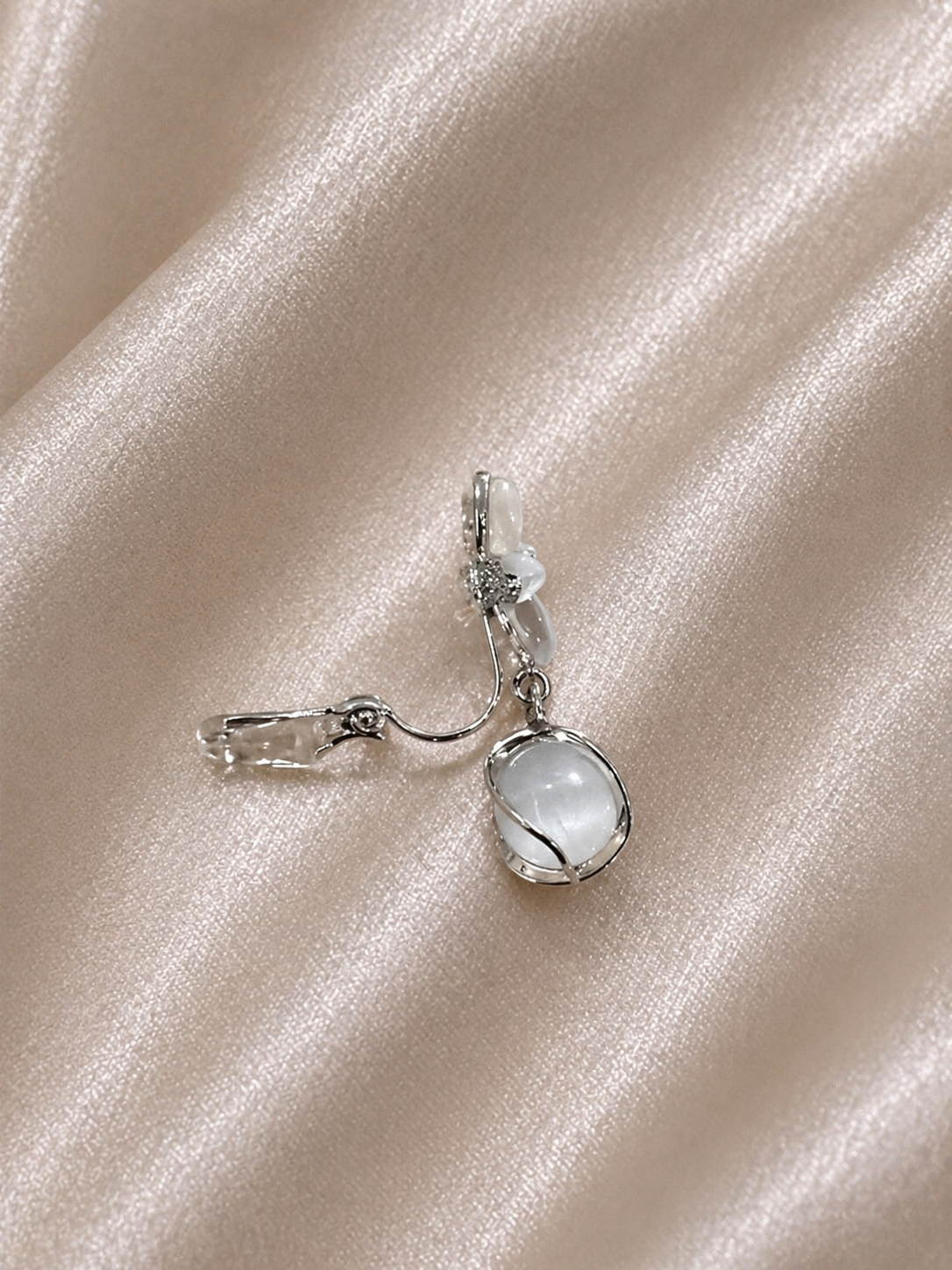 Star-shaped clip-on earrings with drop detail, anti-tarnish comfort jewellery for sensitive ears, Noctra collection by Ashaarya