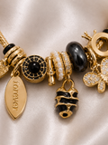 charm bracelet, black charm bracelet, butterfly charm bracelet, gold charm bracelet for women, anti tarnish jewellery, 316L stainless steel jewellery, lightweight bracelet, skin friendly jewellery, adjustable bracelet, everyday bracelet, demi fine jewellery, statement charm bracelet, luxury charm bracelet, comfort jewellery, Ashaarya charm bracelet