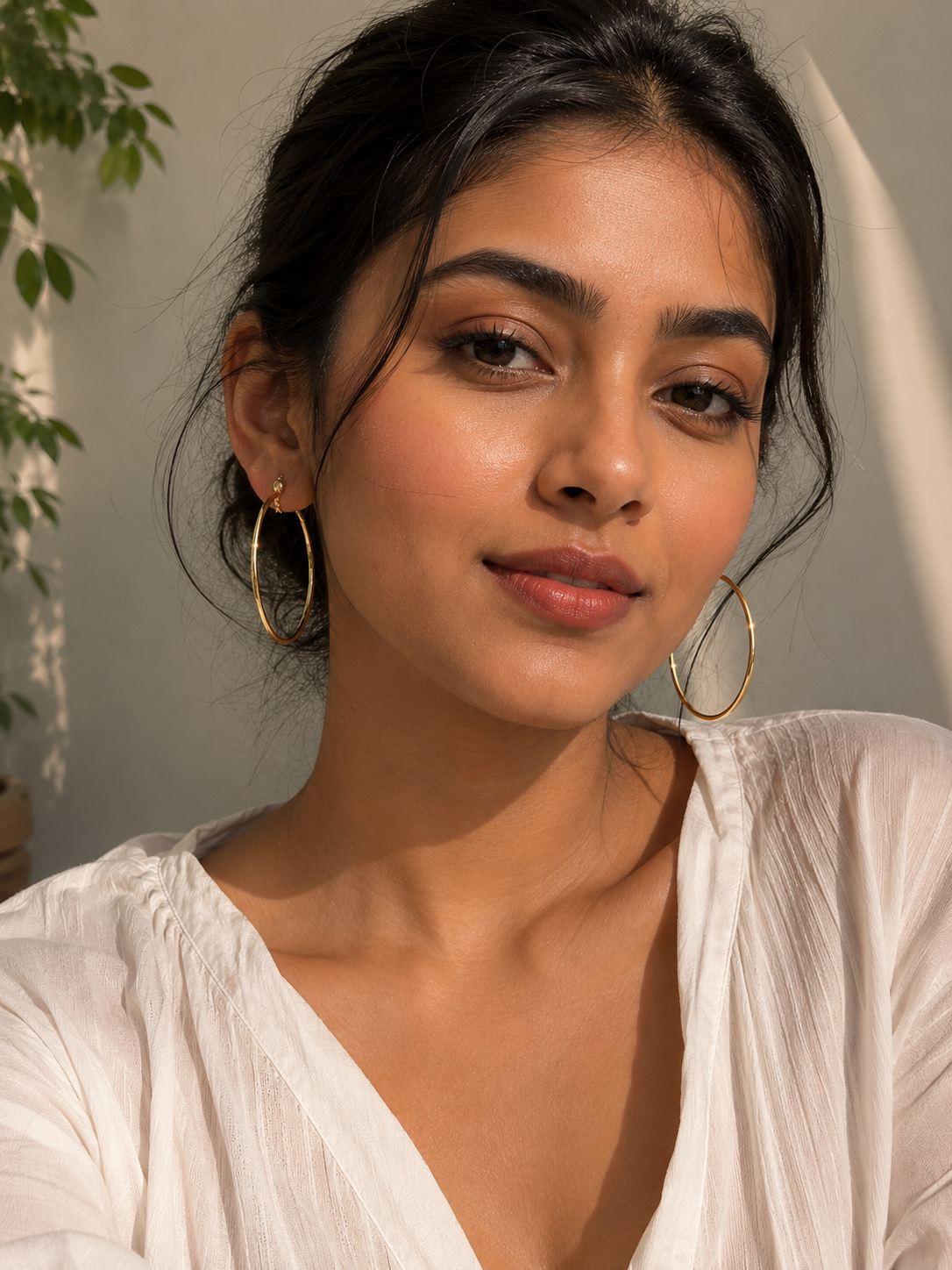 Gold clip-on hoop earrings for women without pierced ears, featuring a convenient clip mechanism and anti-tarnish finish.