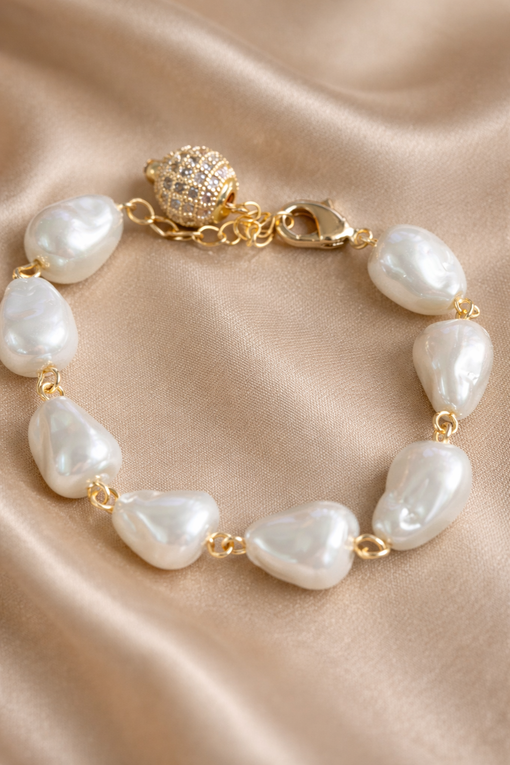Real pearl bracelet for women anti-tarnish comfort jewellery baroque pearl bracelet demi fine jewellery Ashaarya